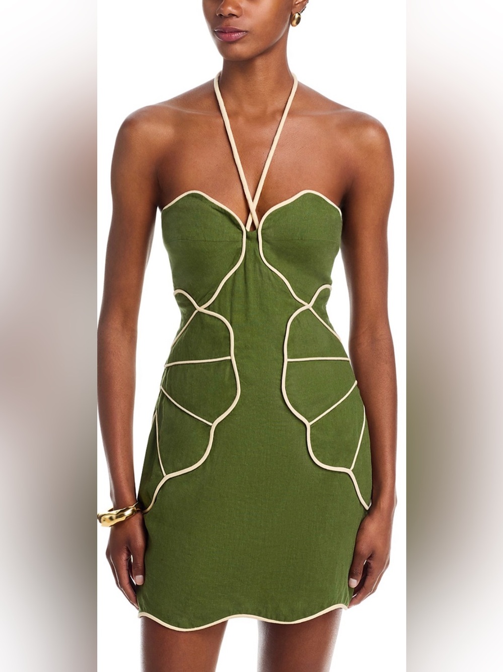 FARM RIO Asymmetric Neck Mini Dress